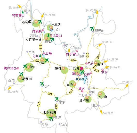 云南旅游地图