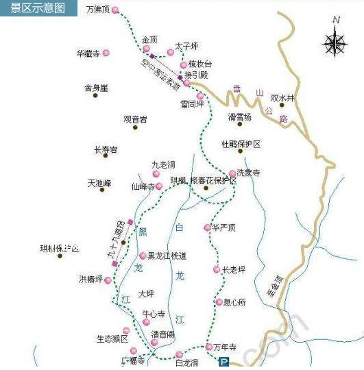 峨眉山旅游地图