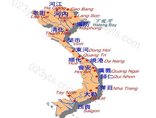 越南旅游地图