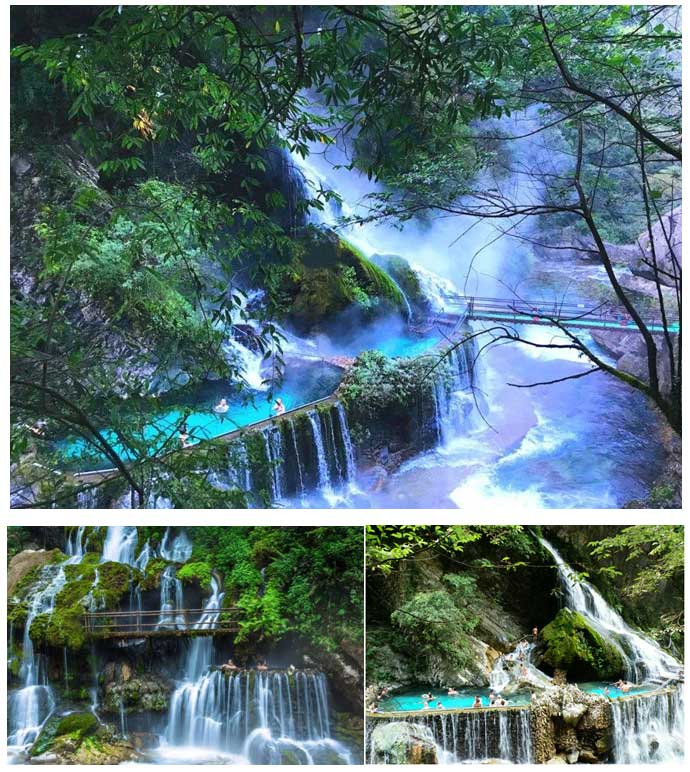 螺髻世界最大温泉瀑布